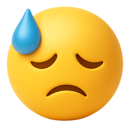 Downcast Face With Sweat